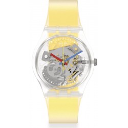 Swatch Unisexuhr Gent Clearly Yellow Striped GE291